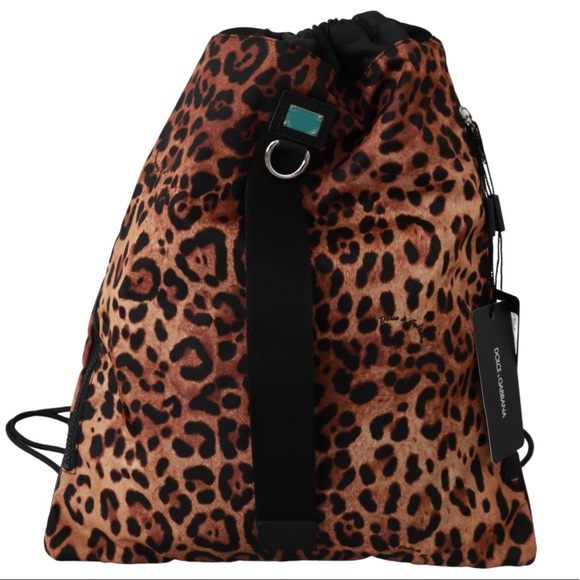 DOLCE & GABBANA Leopard Drawstring Napsack - Picture 5 of 5
